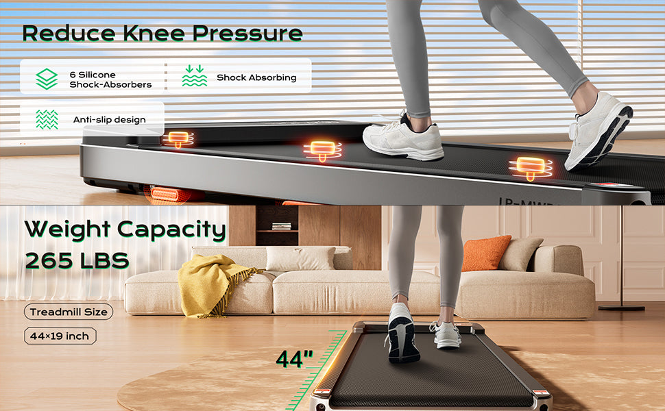 LET’S Play® Mini Walking Pad 3HP Peak | Under Desk Treadmill for Home & Office | Extra Wide Surface, 8% Manual Incline, 100kg Capacity with Remote | No Assembly Required