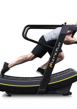 Let's Play® CSPEED Non-Motorized Curve Treadmill for Home Gym, Commercial Running Machine with 6 Resistance Level, Digital Display, 200Kg User Weight Support