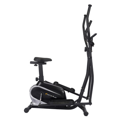 Let's Play 2 In 1 Elliptical Cross Trainer For Home Gym Full Body Workout Training Gym Cycle Exercise Bike With Adjustable Seat I 8 Magnetic Resistance Level I 5kg Flywheel I Max 100kg Weight