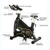 Let's Play® Sb-016 Commercial Spin Bike Exercise Cycle For Home Gym Fitness Workout Cardio Training, 25 Kg Flywheel, 50 Level Adjustable Resistance, Silent Belt Drive,150kg User Weight Support