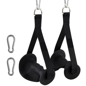 Let's Play Heavy Duty Handles with Solid ABS Cores and Welded D-Rings for Gym Machine, Resistance Band, Cable Machines