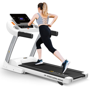 Let's Play® LP-333 6hp Automatic Auto Incline Treadmill for Home Foldable Use 6HP Peak AC Motor I 14.8 Km Max Speed Running Machine for Home I 12 Preset Program I Bluetooth Speaker, User Weight Max 140KG