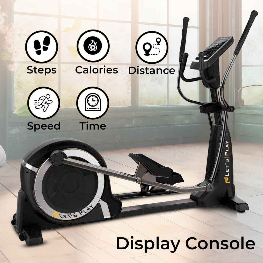 Let's Play® Coaster Commercial Upright Elliptical Cross Trainer for Home Gym Full Body Workout I 32 Level Magnetic Resistance I 36kg Flywheel I Max 150kg Weight