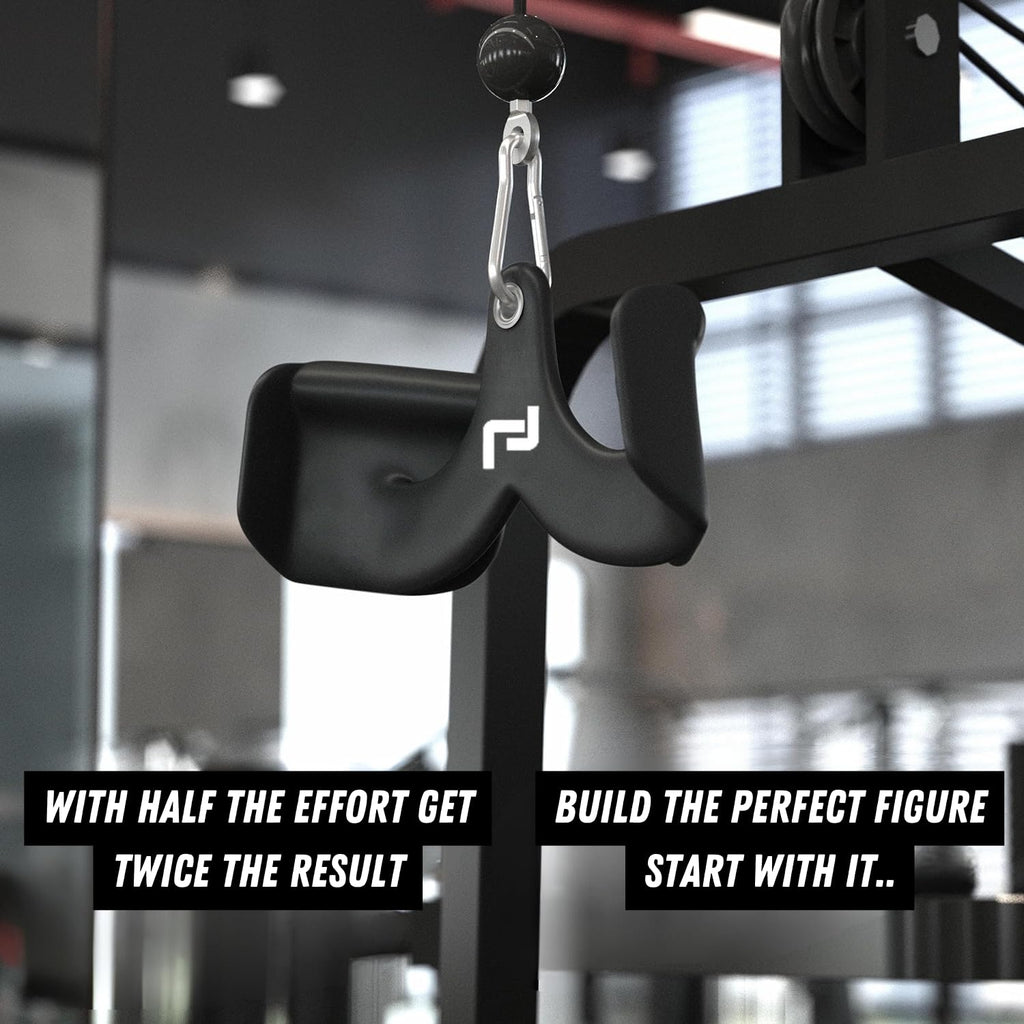 LET'S PLAY® LAT Pulldown & Tricep Press Down Cable Attachment, Cable Machine Attachments, Handles for Cable Machines. Pull Down, Press Down, Row, Triceps, Biceps & Lats, V-Shaped Bar