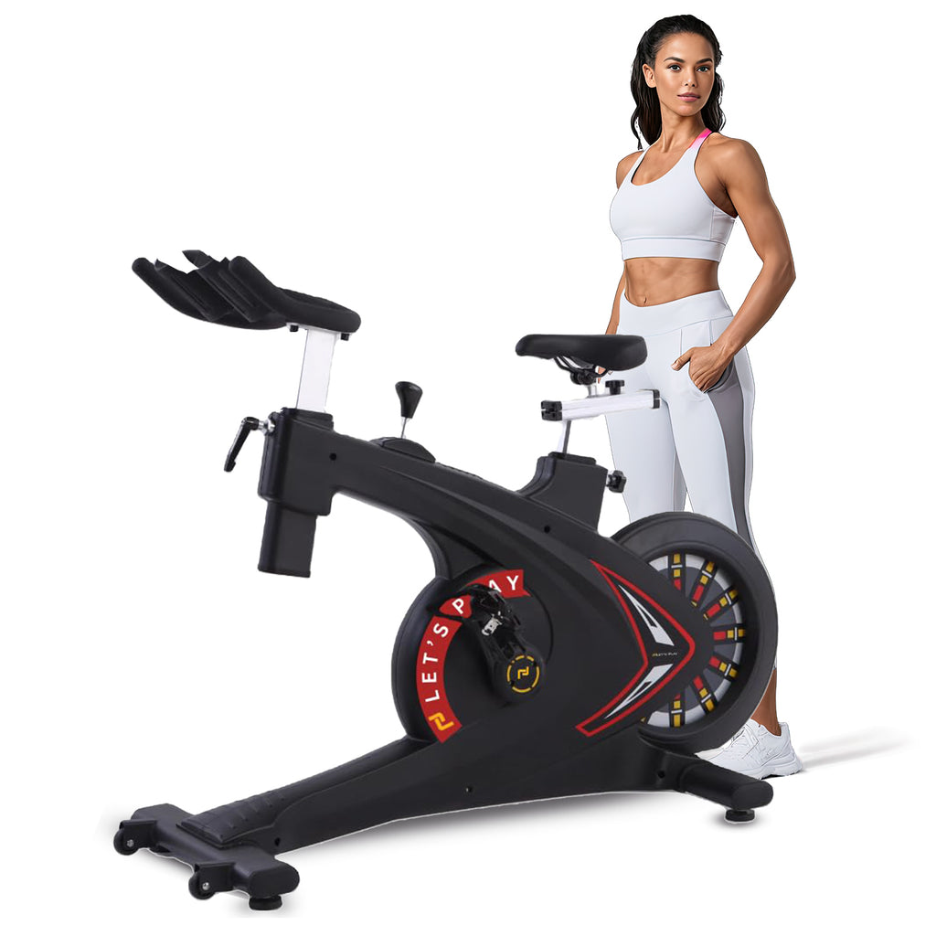 Let's Play® Magnetic Commercial Exercise Cycle for Home with 28 Kg Heavy-Duty Flywheel